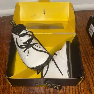 Kids White and Black Boots